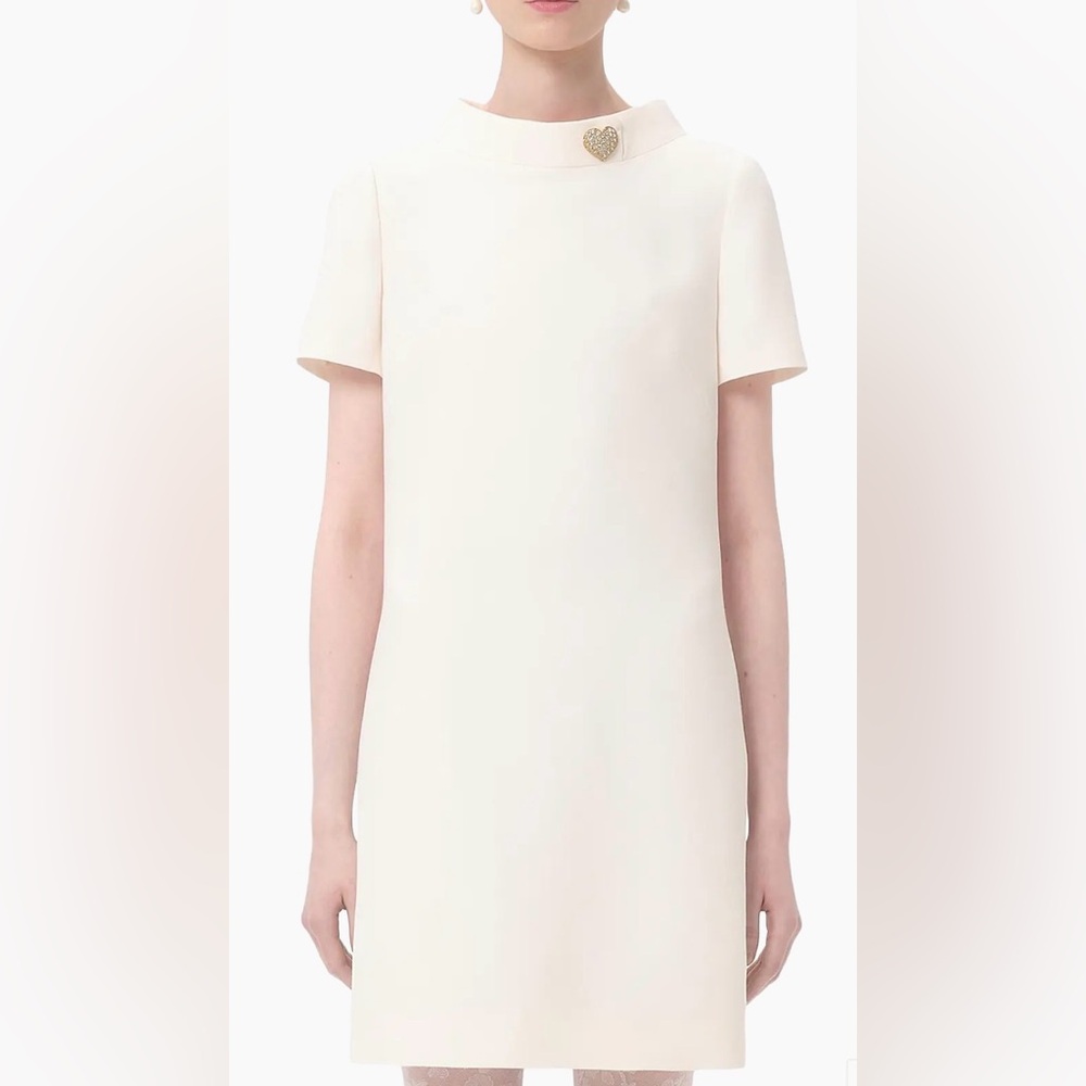 Valentino Garavani Crepe Couture Short Dress Sz 2 NWT Heart Embellishment